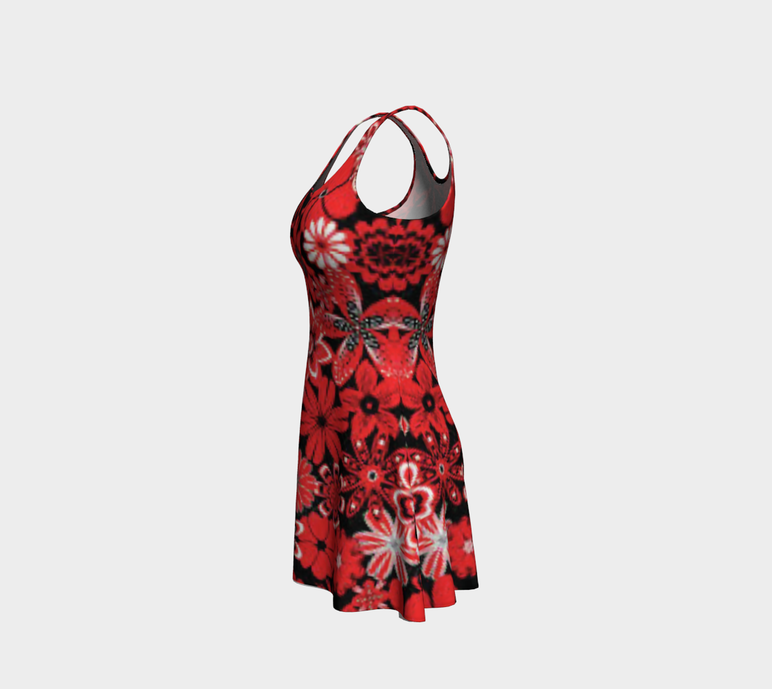 ANNU RED MATRIX FLOWER DRESS 2