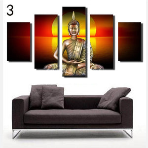 5 Pieces budda 3 canvas oil painting