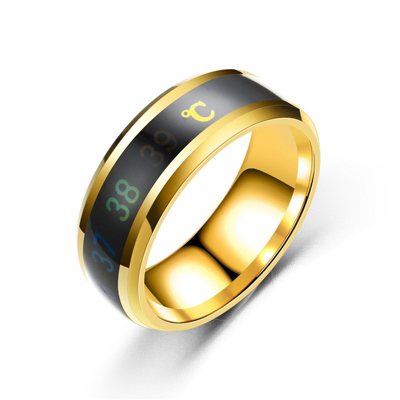 Temperature Ring Titanium Steel Mood Emotion Feeling Intelligent Temperature Sensitive Rings for Women Men Waterproof Jewelry