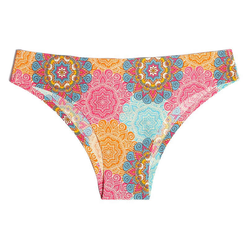 Print Mesh Breathable Seamless Panties Underwear Sexy Thongs