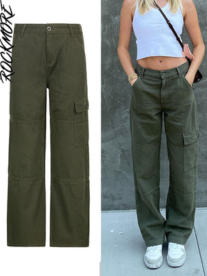 Women's Rockmore Brown Vintage Baggy Cargo Jeans