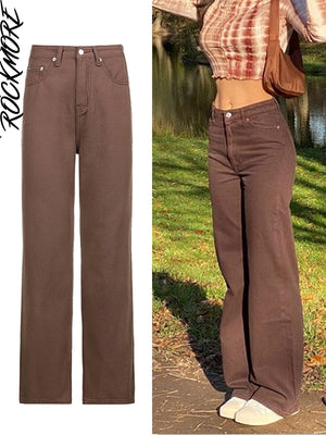 Women's Rockmore Brown Vintage Baggy Cargo Jeans