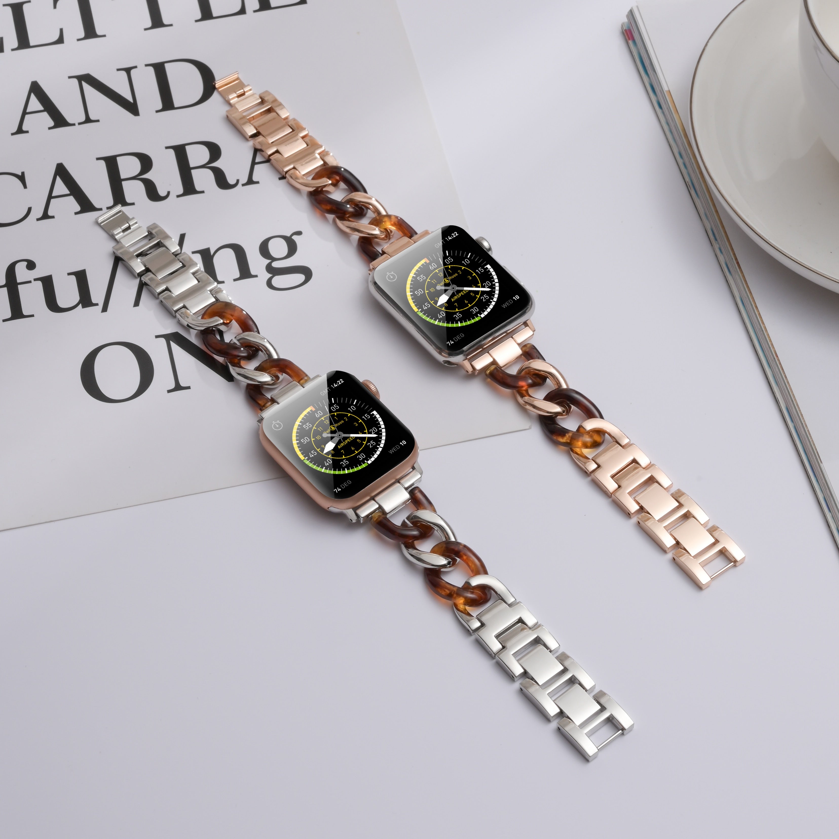 Resin Watch strap for apple watch band 5 4 42mm 38mm correa loop wirst steel for iwatch series 5 4 3/2/1 watchband 44mm 40mm