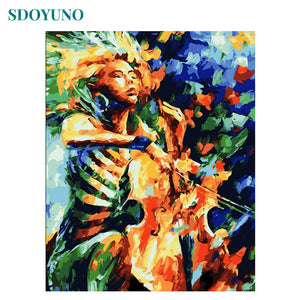 SDOYUNO 60x75cm pictures by numbers DIY Frame Painting By Numbers Adults Figure Painting on canvas Home Decor Wall Art