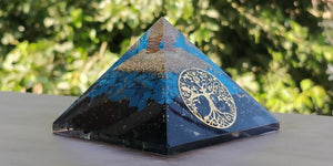 Blue Orgone Pyramid Tree of Life