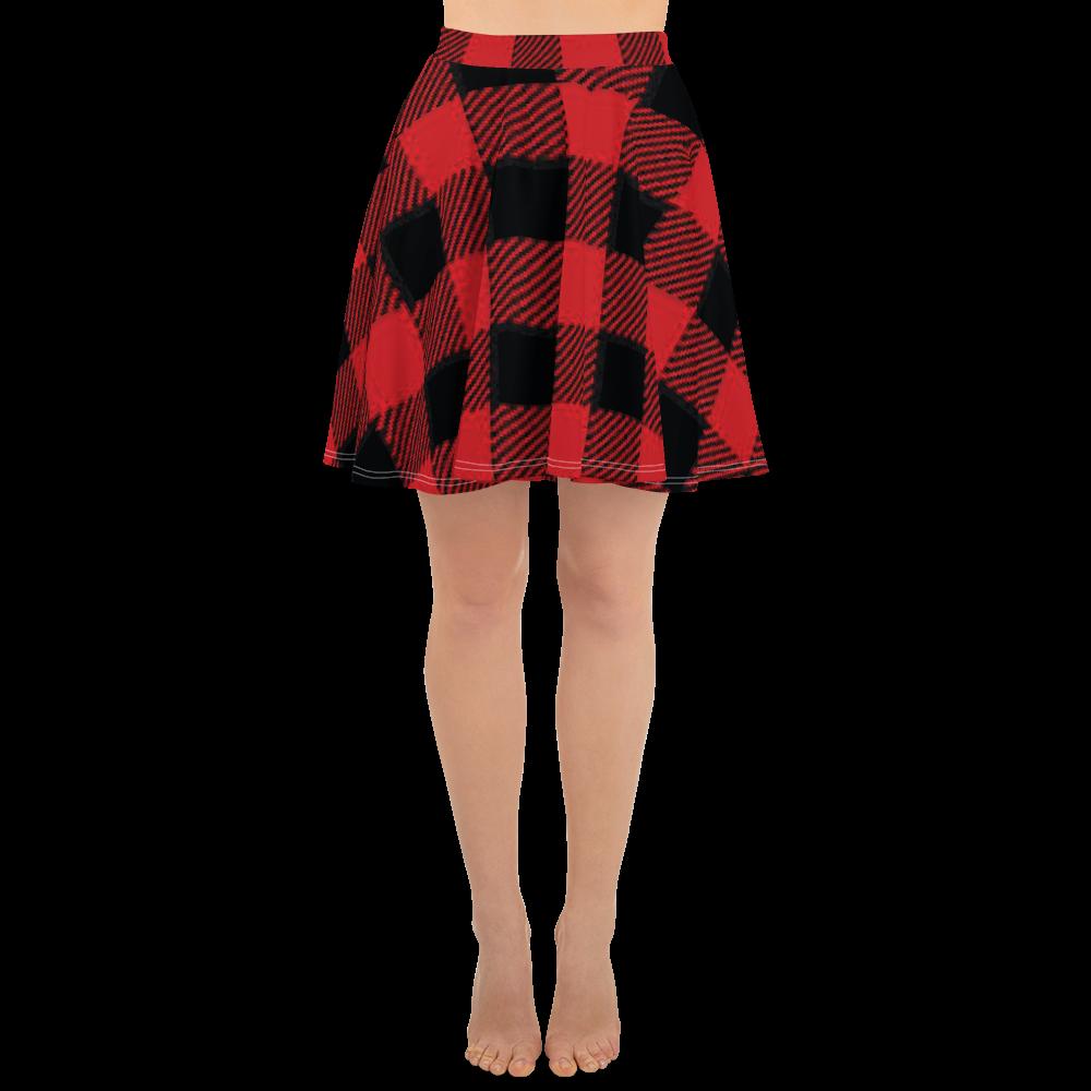 ANNU Red Matrix Plaid Skirt