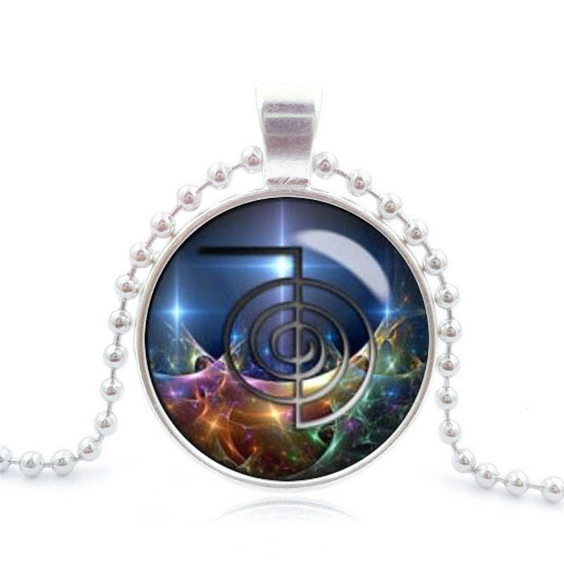Cho Ku Rei Pendant Necklace Energy Healing Necklace Reiki Master Sacred Fractal Geometry Jewelry Yoga Necklace Women