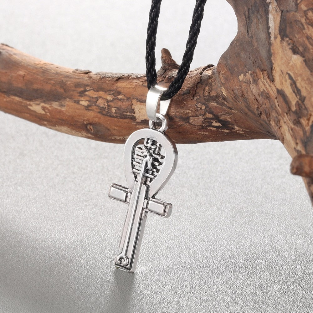Egyptian Ankh Necklace For Women Men Anubis Amulet Pendant Old Ancient Egypt Gold Retro Goddess Corss Necklace Dropshipping