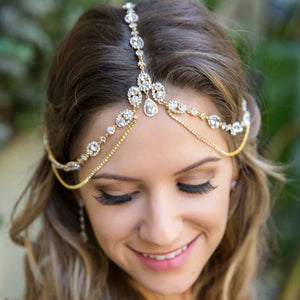 Head Chain Crystal Tiara Gold Silver Jewlery for Women Bridal Wedding  Forehead Headpiece