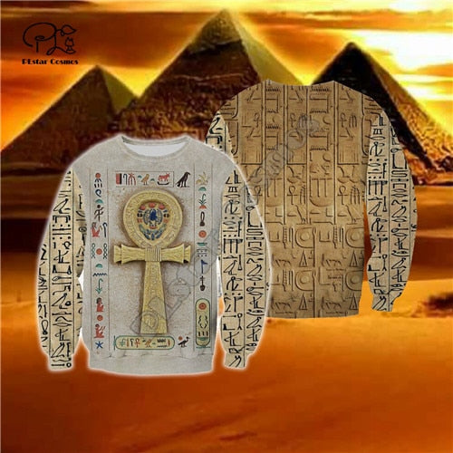 Men Unisex harajuku egyptian Full print 3d hoodie native indian Sweatshirt zipper women Pullover couples streetwear jacket E3