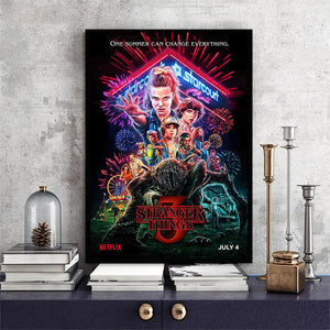 Stranger Things Season 3 Posters TV Movie Silk Cloth Prints Picture For Living Room Bedroom Decors