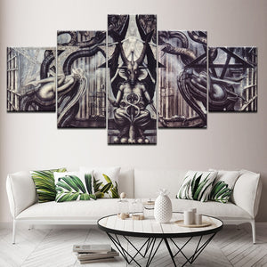 5 Panel Sexy Alien Totem Posters Fashion Painting Home Decor Pictures Framework