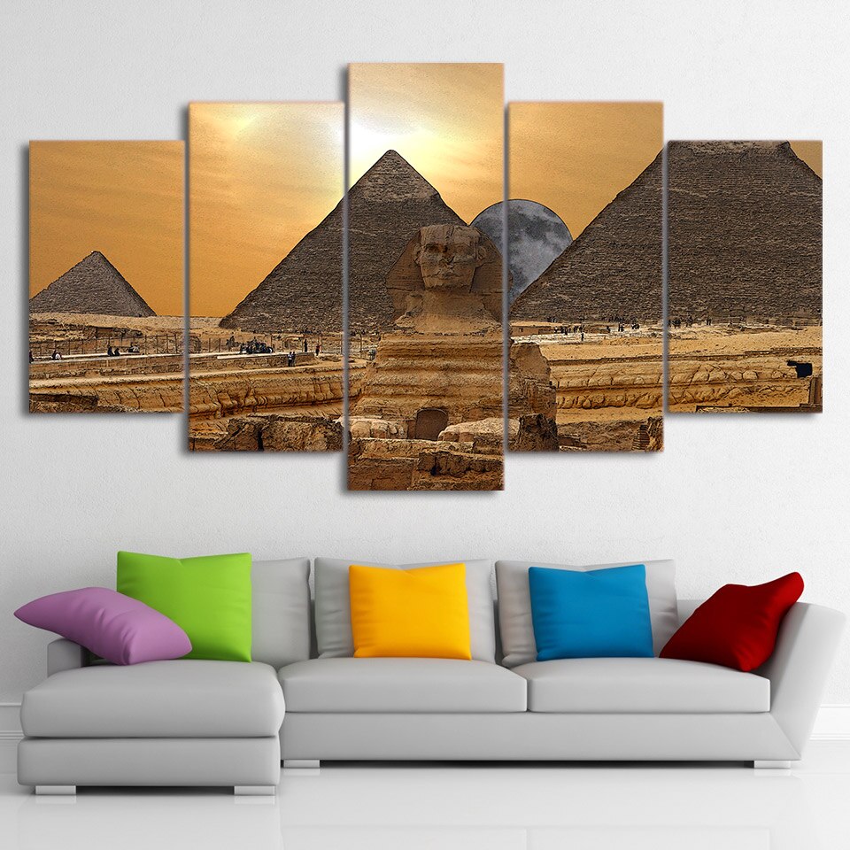 Egyptian Pyramids Sunset Scenery Picture