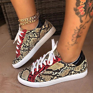 ANNU STREET WEAR "SNAKE SK8" Vulcanized Shoes Lace up Female Sneakers