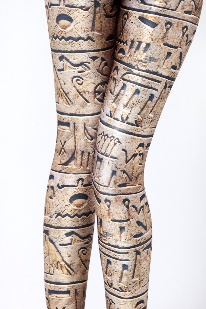 Ancient Egypt Hiero Leggings Slim Fit Thin Elastic Polyester