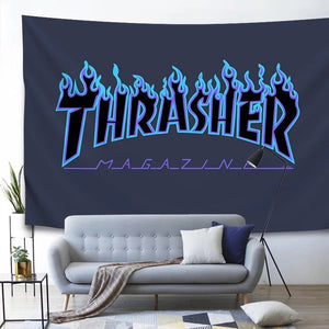 Thrasher Magazine Flag Tapestry Wall Covering  Skateboarding