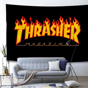 Thrasher Magazine Flag Tapestry Wall Covering  Skateboarding