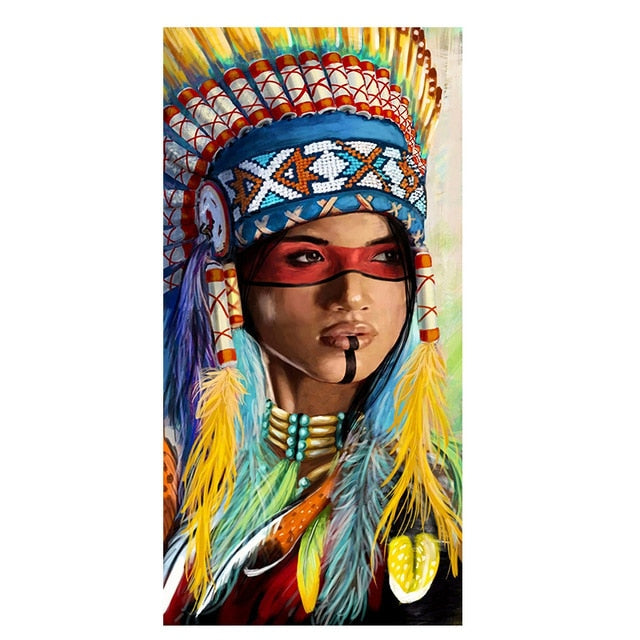 Indian Woman With Feather Posters
