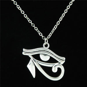 Horus Ra Amulet Egyptian Eye Pendant Short Chain Necklace 18"