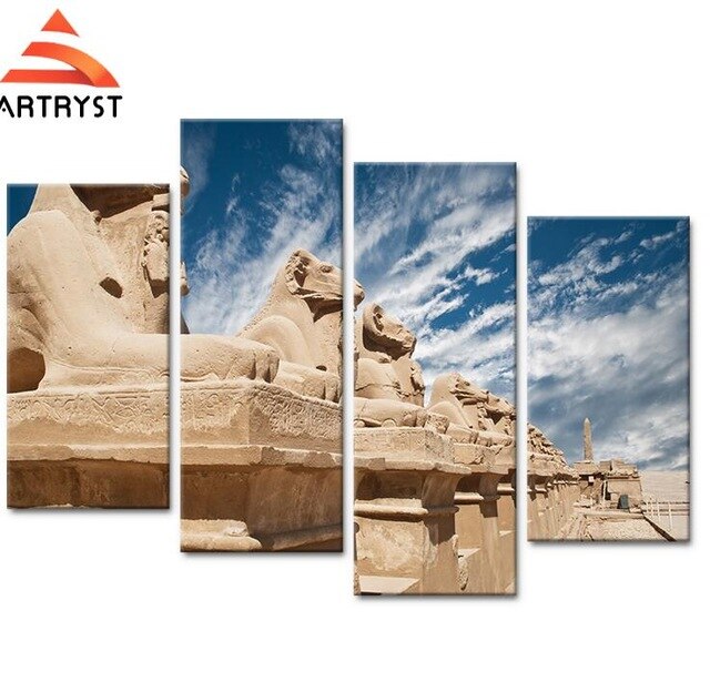 Egyptian Sculpture Landscape Picture Painting On Canvas Painting For Living Room