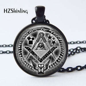 New Arrival Illuminati Pendant Necklace Satanism Satanic Baphomet Freemason Lilith Pentagram Pendant Art Photo Necklace HZ1