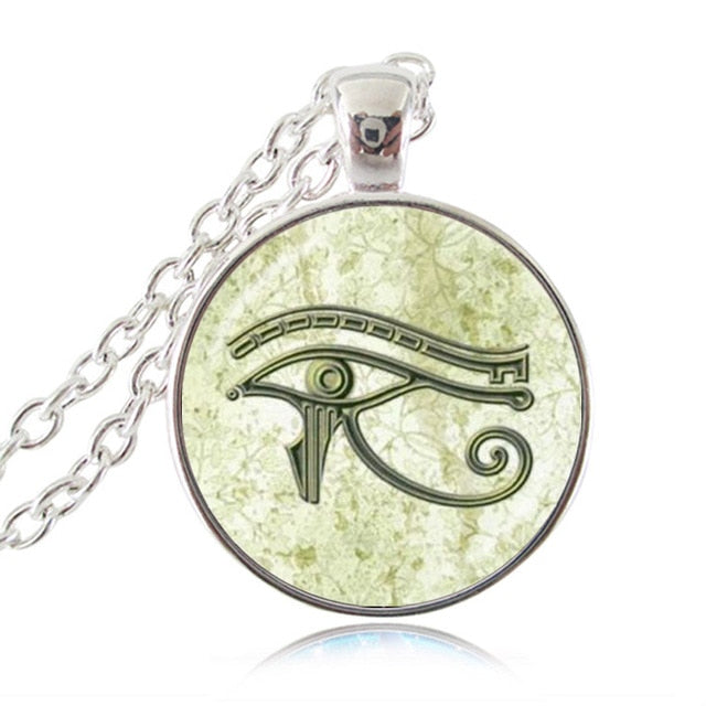 Ancient Eye of Horus Ra Ankh Necklace Cross of Life Pendant God Egypt Amulet Necklace Ward off Evil Spirit Mummy Egyptian HZ1