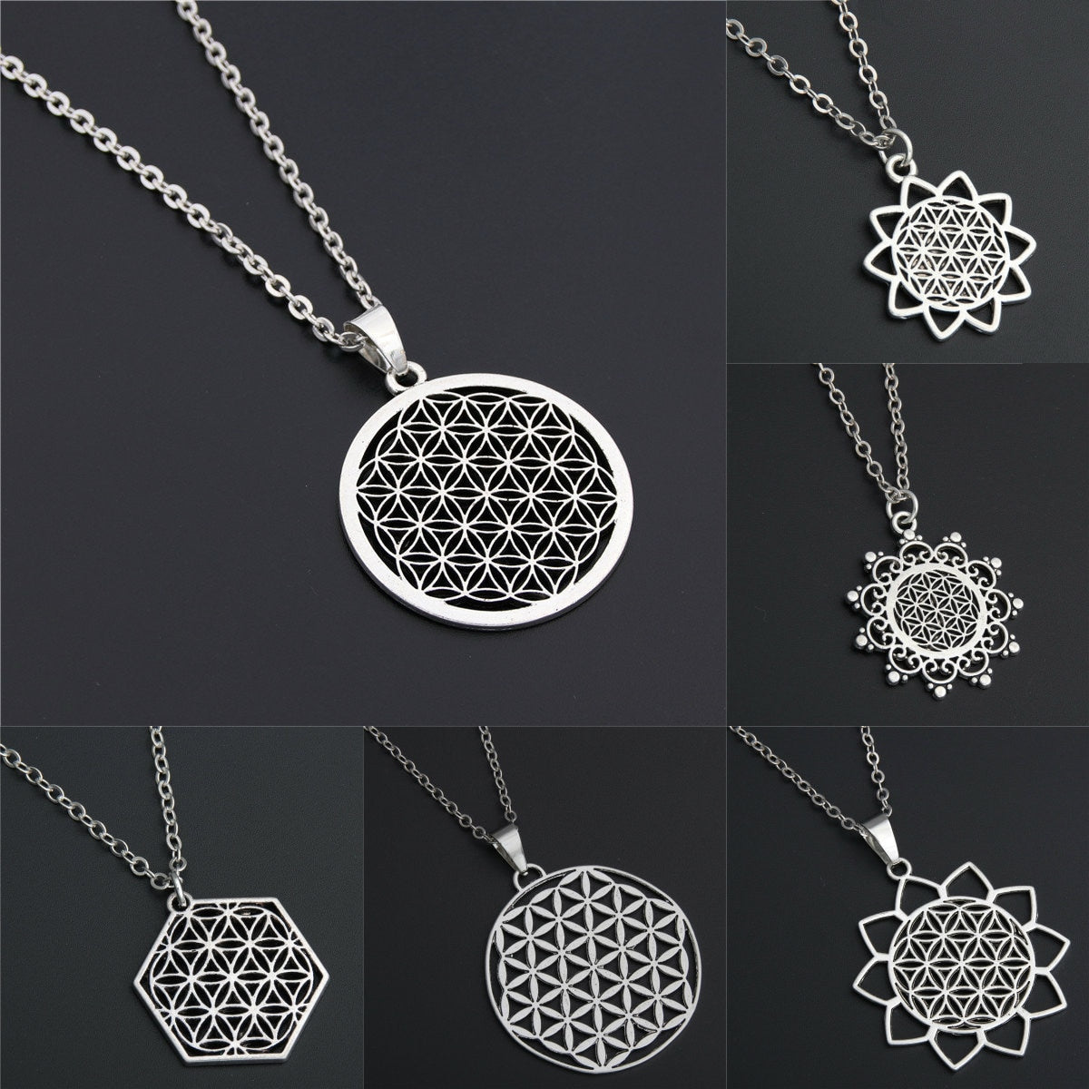 Seed Of Life Pendant Flower Of Life Sacred Geometry Necklace