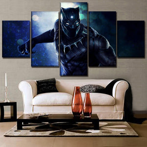 5 Panel Canvas Printed Movie Black Panther Poster