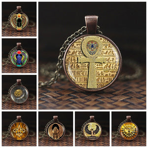 Egyptian Glass Dome Pendants Necklace Ancient Assorted