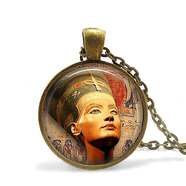 2019 Eye of Horus Egyptian Necklace Pendant Ankh Eternal Life Symbol Glass Cabochon Religion Art Jewelry for Men Women